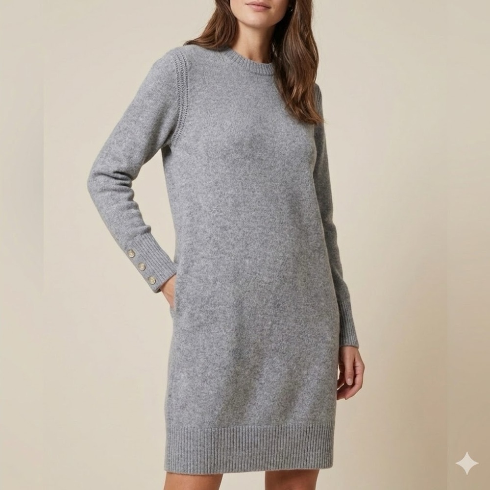 Yerse Gray Wool Sweater Dress | Size Small